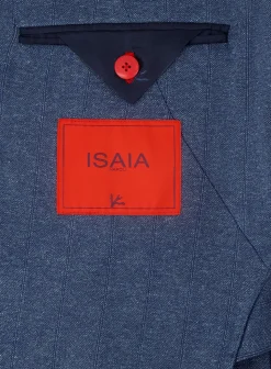 Isaia Jasje Van Zijde En Katoen Blauw Flash Sale