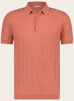Jacob Cohën Katoenen Poloshirt Met Motief Oranje Discount