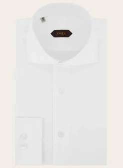 OGÉR Klassiek Slim-Fit Twill Overhemd Wit Cheap