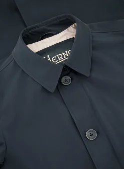 Herno Mantel Met Puntkraag Blue Navy Shop