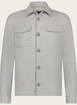 Herno Overshirt Met Puntkraag Taupe Grijs Shop