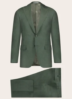 Corneliani Pak Van Linnen En Wol Groen Best Sale