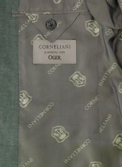 Corneliani Pak Van Linnen En Wol Groen Best Sale
