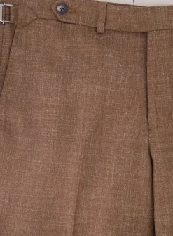 OGÉR Pantalon Van Wol, Zijde En Linnen Roest Flash Sale