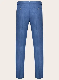 OGÉR Pantalon Van Wol, Zijde En Linnen Blauw Hot