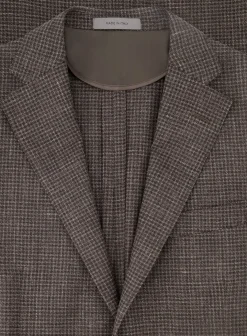 Corneliani Pied-De-Poule Jasje Van Wol En Linnen D.Bruin Clearance