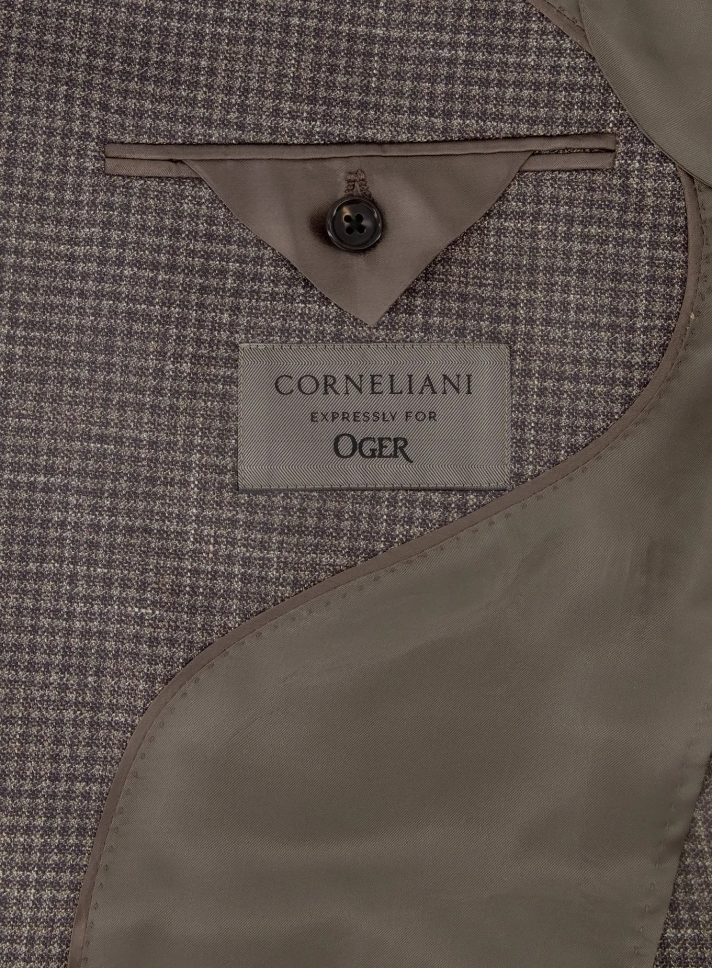 Corneliani Pied-De-Poule Jasje Van Wol En Linnen D.Bruin Clearance