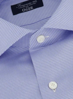 Finamore Pied-De-Poule Shirt Van Katoen Blauw Cheap