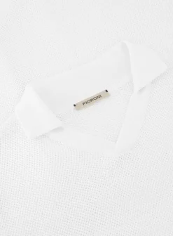 Fioroni Polo Trui Van Katoen En Cashmere Wit Best Sale