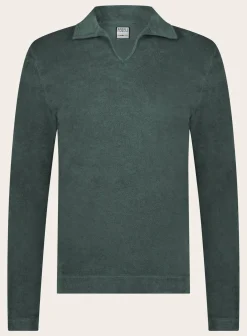 FEDELI Poloshirt Met Lange Mouwen Van Badstof Shop