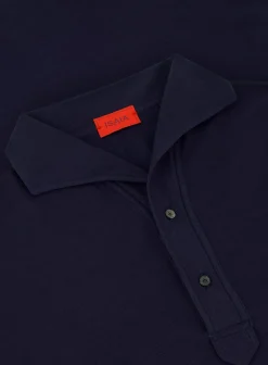 Isaia Poloshirt Met Lange Mouwen Van Wol Blue Navy Best Sale