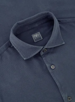 FEDELI Poloshirt Met Lange Mouwen Van Katoen Flash Sale