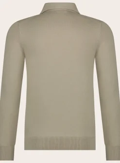 OGÉR Italian Knitwear Poloshirt Met Lange Mouwen Van Katoen Flash Sale