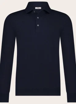OGÉR Italian Knitwear Poloshirt Met Lange Mouwen Van Katoen Flash Sale