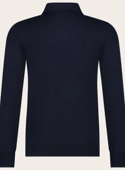 OGÉR Italian Knitwear Poloshirt Met Lange Mouwen Van Katoen Flash Sale