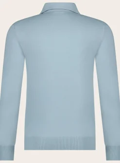 OGÉR Italian Knitwear Poloshirt Met Lange Mouwen Van Katoen Flash Sale