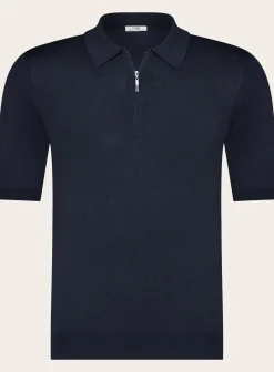 OGÉR Italian Knitwear Poloshirt Met Rits Van Zijde Store