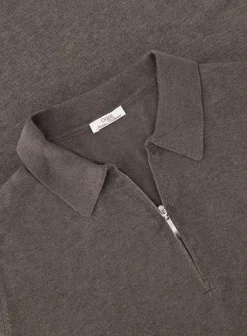 OGÉR Italian Knitwear Poloshirt Met Rits Van Zijde Store