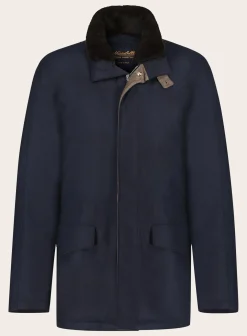 Mandelli Regular-Fit Parka Van Wol Blue Navy Hot