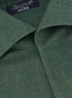Finamore Regular-Fit Shirt Van Linnen D.Groen Best