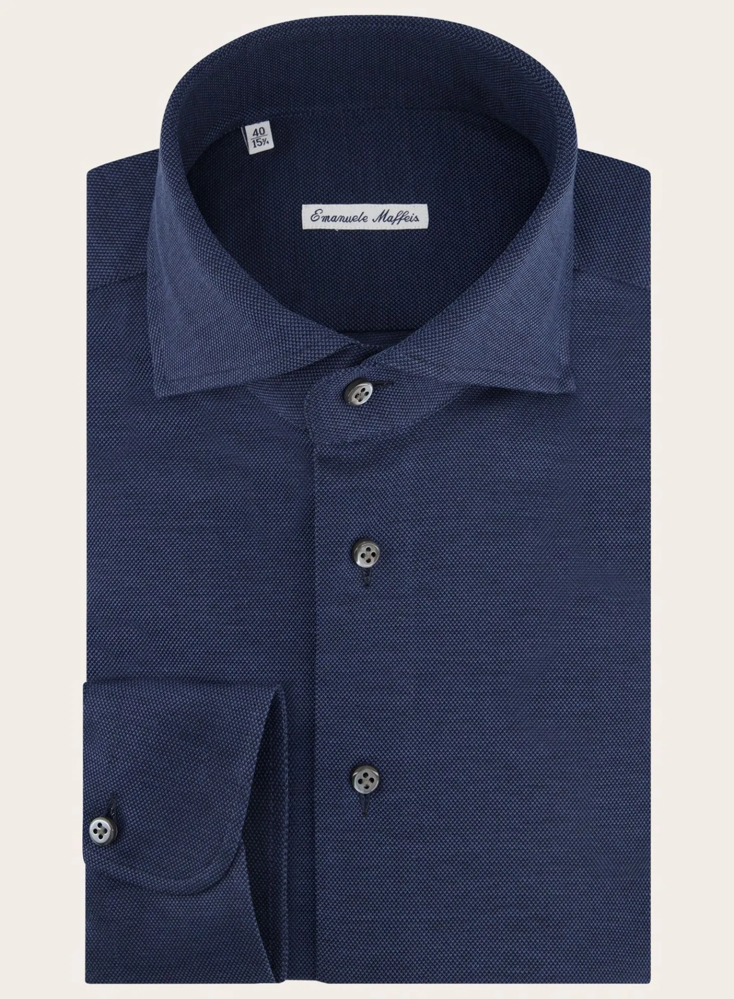 Emanuele Maffeis Regular-Fit Stretch Pique Overhemd Outlet