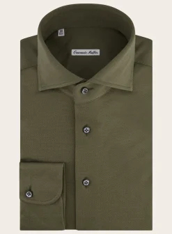Emanuele Maffeis Regular-Fit Stretch Pique Overhemd Outlet