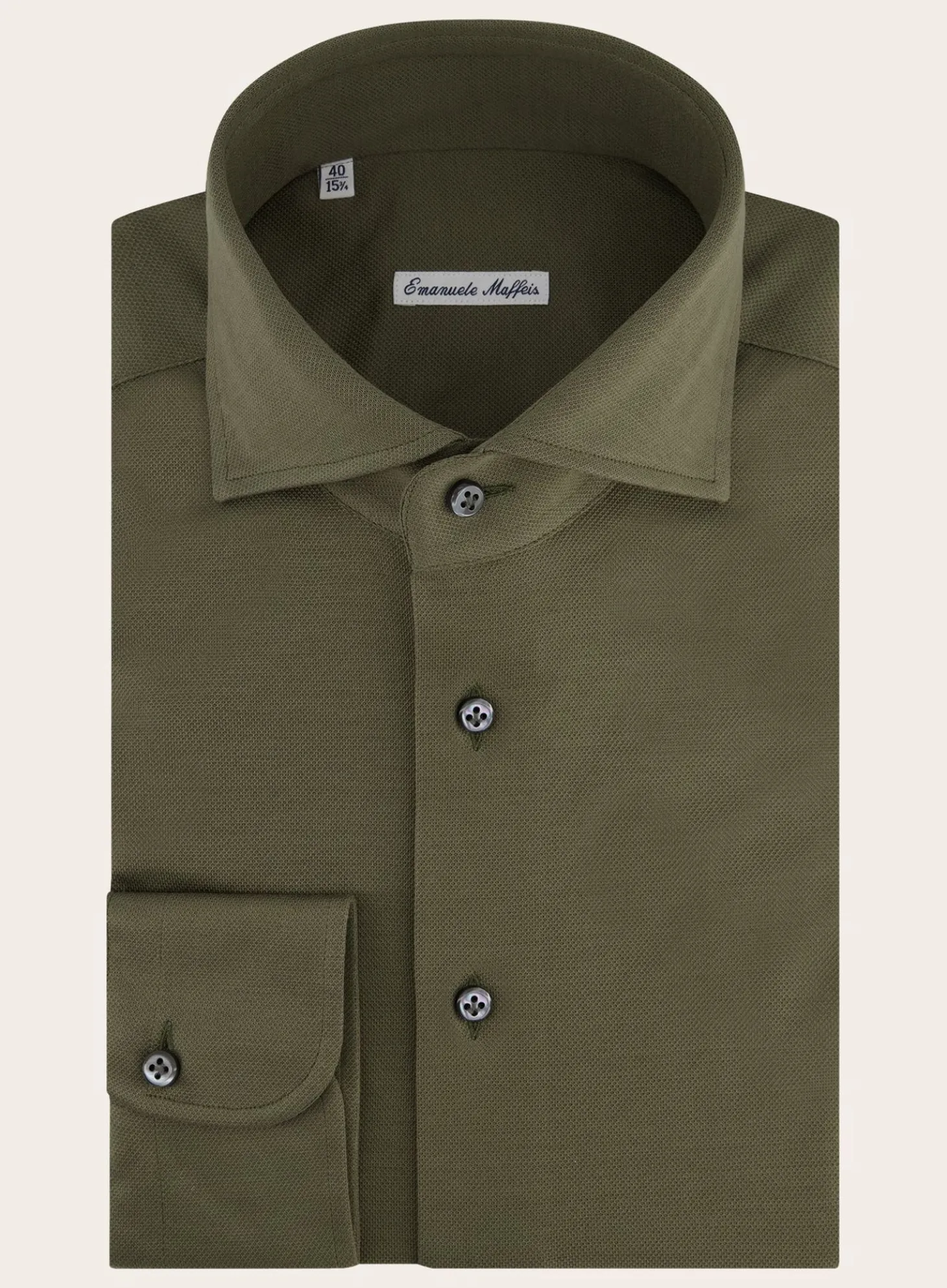 Emanuele Maffeis Regular-Fit Stretch Pique Overhemd Outlet