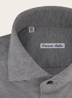 Emanuele Maffeis Regular-Fit Stretch Pique Overhemd Outlet