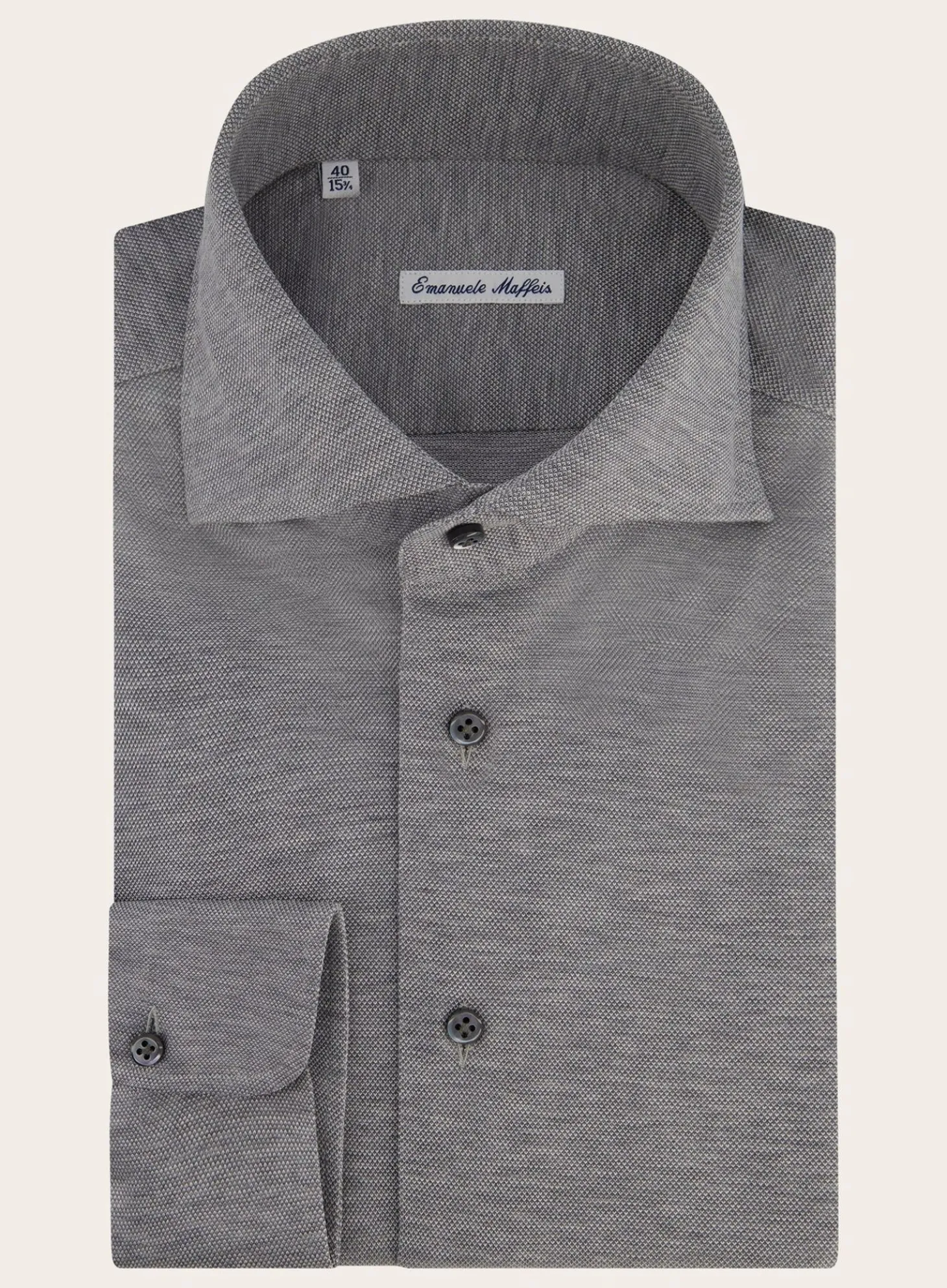 Emanuele Maffeis Regular-Fit Stretch Pique Overhemd Outlet