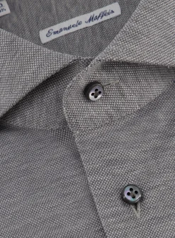 Emanuele Maffeis Regular-Fit Stretch Pique Overhemd Outlet