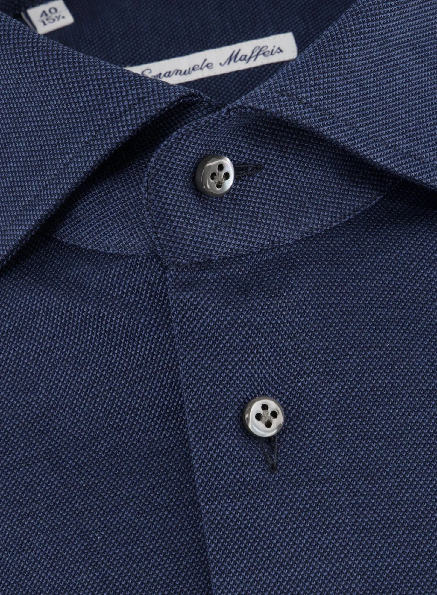 Emanuele Maffeis Regular-Fit Stretch Pique Overhemd Outlet