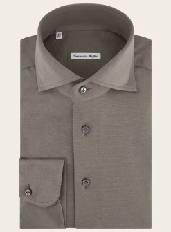 Emanuele Maffeis Regular-Fit Stretch Pique Overhemd Outlet