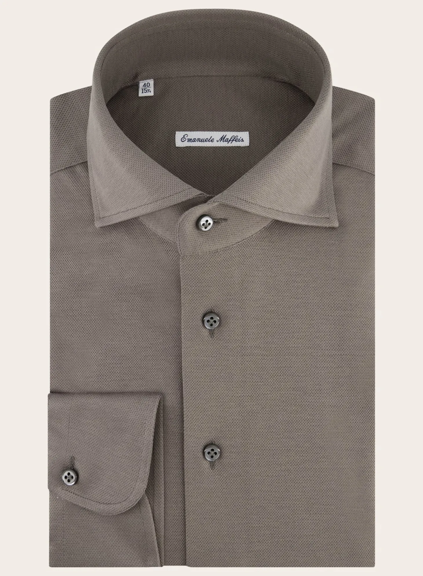 Emanuele Maffeis Regular-Fit Stretch Pique Overhemd Outlet
