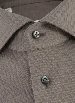 Emanuele Maffeis Regular-Fit Stretch Pique Overhemd Outlet