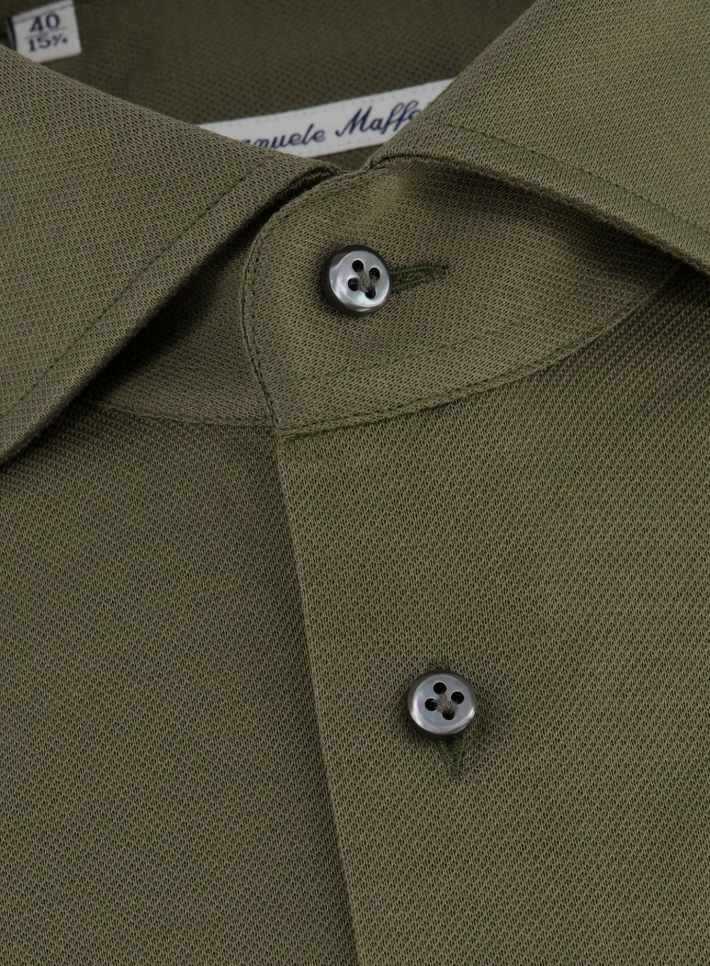 Emanuele Maffeis Regular-Fit Stretch Pique Overhemd Outlet