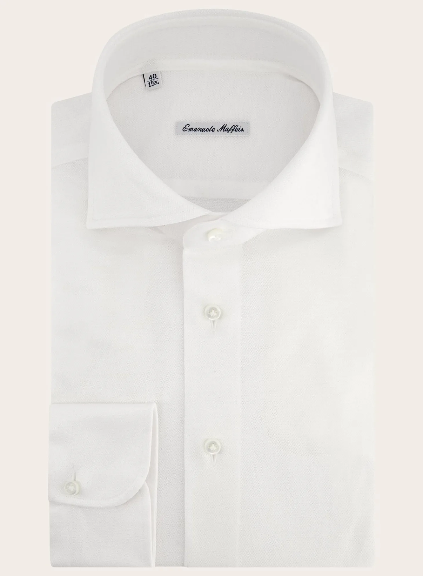 Emanuele Maffeis Regular-Fit Stretch Pique Overhemd Outlet