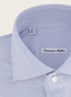 Emanuele Maffeis Regular-Fit Stretch Pique Overhemd Outlet