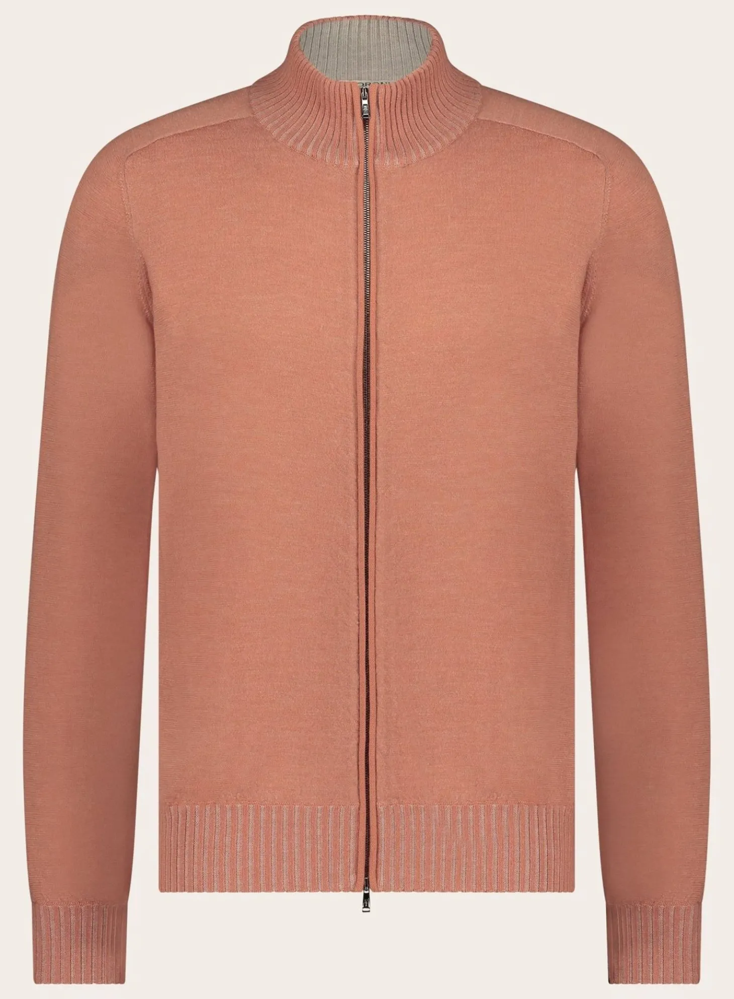 Fioroni Ritsvest Met Opstaande Kraag Van Cashmere Oranje Clearance