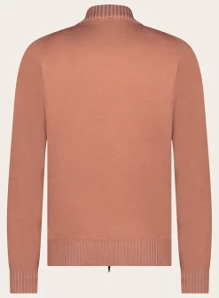 Fioroni Ritsvest Met Opstaande Kraag Van Cashmere Oranje Clearance