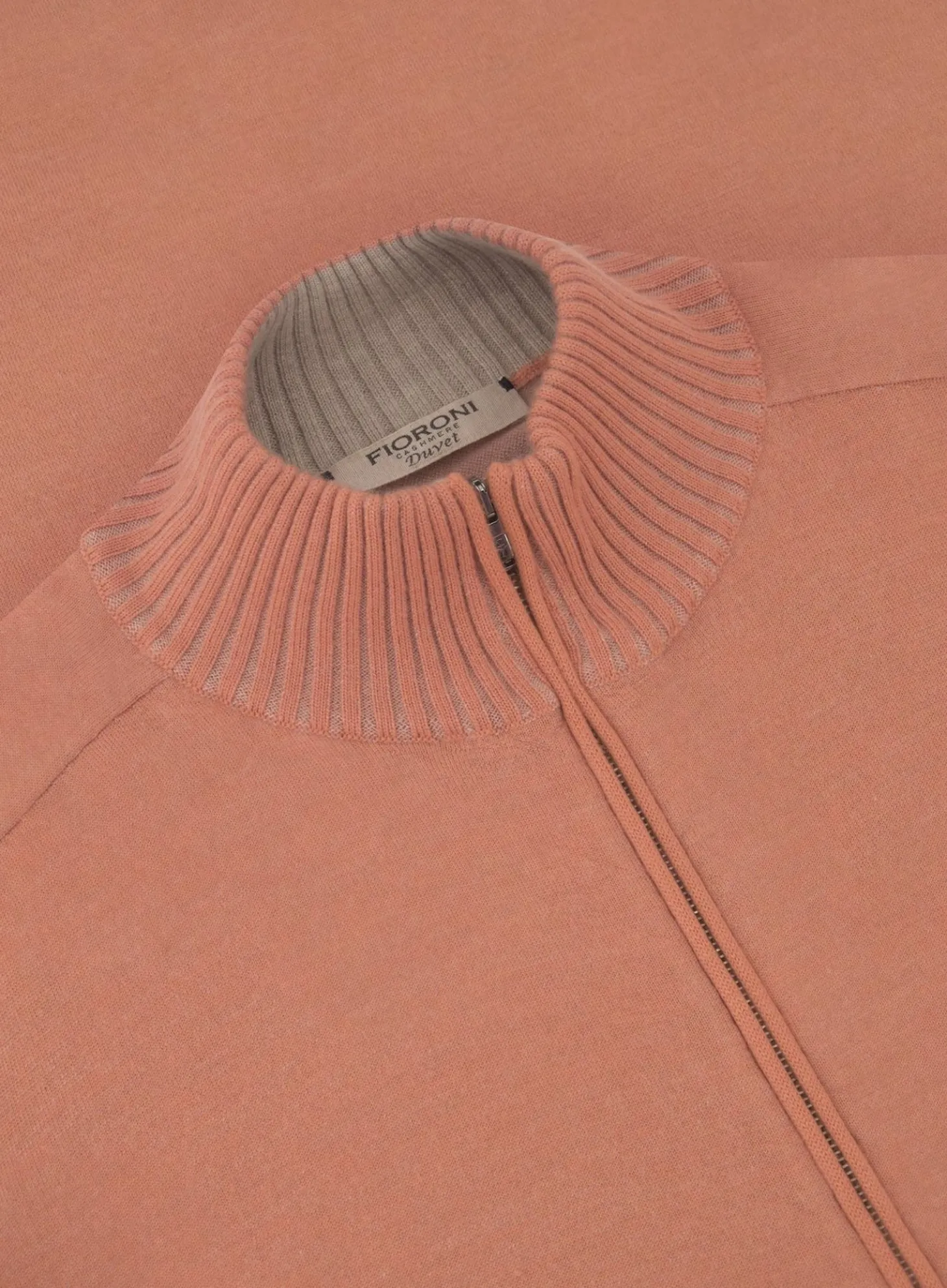 Fioroni Ritsvest Met Opstaande Kraag Van Cashmere Oranje Clearance