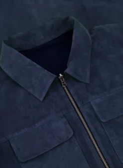 ARMA Rolf Overshirt Van Suede Blauw Flash Sale