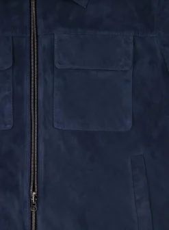 ARMA Rolf Overshirt Van Suede Blauw Flash Sale