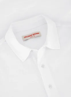 Orlebar Brown Sebastian Polo Van Katoen En Zijde Wit Fashion