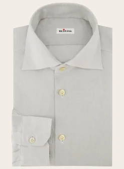 Kiton Shirt Van Katoen Grijs Best
