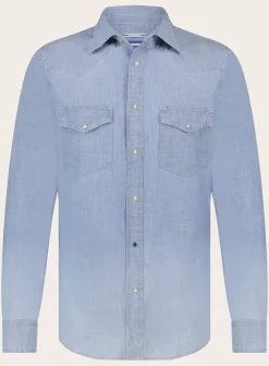 Jacob Cohën Shirt Van Katoen L.Blauw Cheap