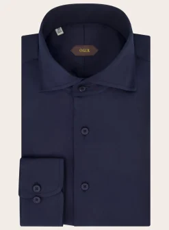 OGÉR Shirt Van Katoen Blue Navy Store