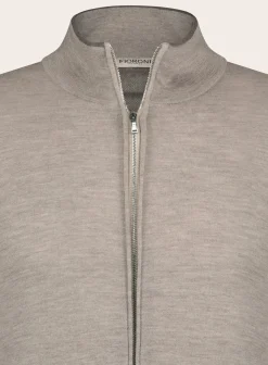 Fioroni Slim-Fit Cashmere-Zijde Ritsvest Taupe Cheap