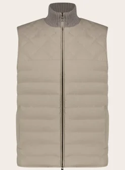 Fioroni Slim-Fit Gewatteerde Bodywarmer Beige Cheap