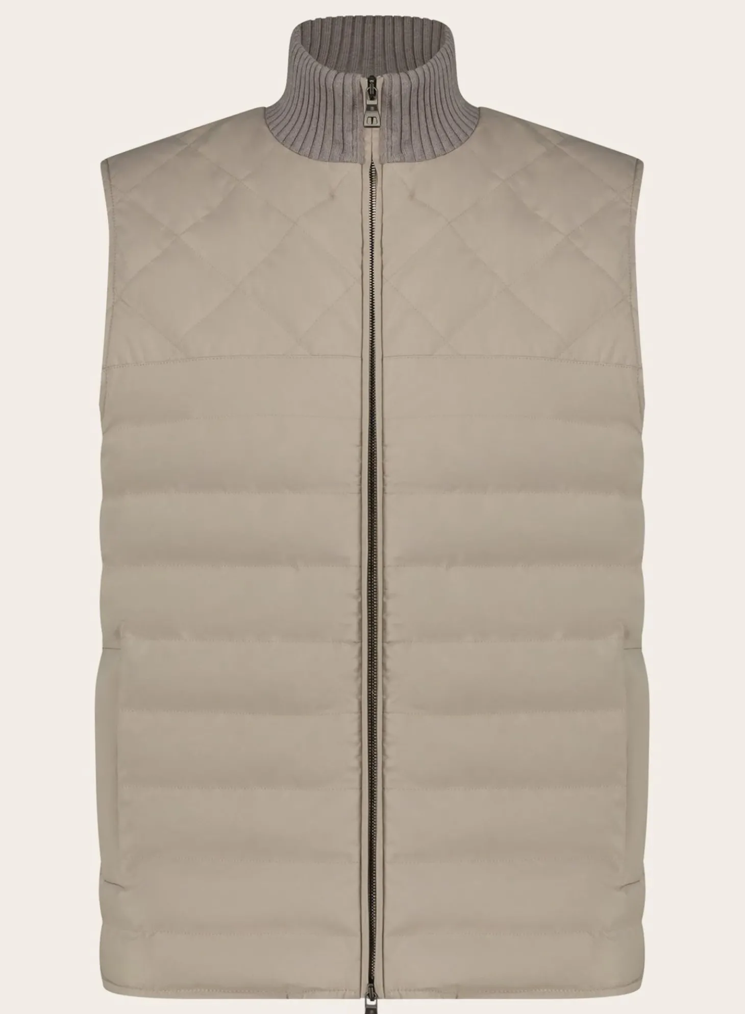 Fioroni Slim-Fit Gewatteerde Bodywarmer Beige Cheap