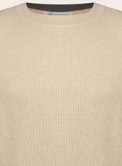 Brunello Cucinelli Slim-Fit Rib-Knit Trui Van Katoen Shop